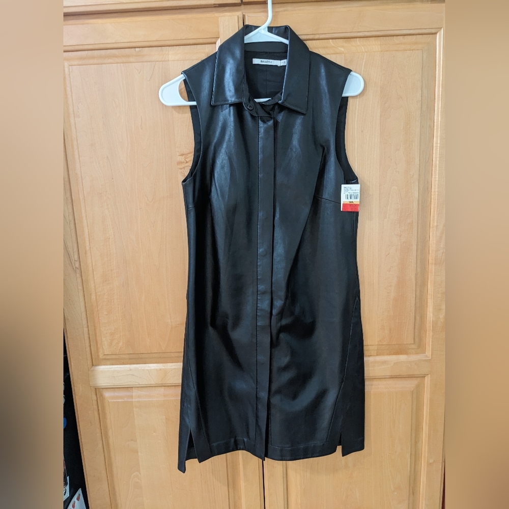 Black Faux Leather Dress
